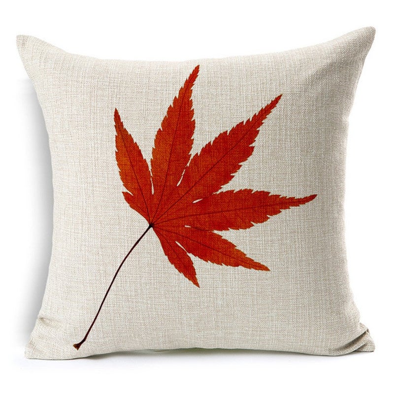 All Smiles Fall Throw Pillow Covers 18x18 Set of 4 Decorative Thanksgiving Autumn Kitchen Home Decor Cushion for Porch Couch Outside Outdoor Harvest Decorations Maple Leaves - Image 4